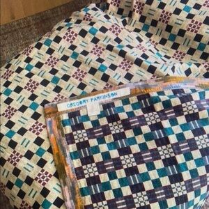 Gregory Parkinson Cube Check Throw Blanket NWT
